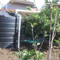 rain tank and overflow