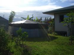 rainwater tank in Puna district, on the big island of Hawaii